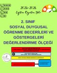 2. SINIF SOSYAL DUYGUSAL ÖĞRENME BECERİLERİ VE GÖSTERGELERİ DEĞERLENDİRME ÖLÇEĞİ