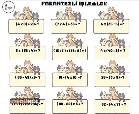 Dört işlem parantezli işlemler