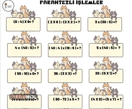 DÖRT İŞLEM PARANTEZLİ İŞLEMLER