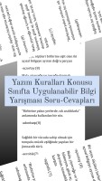Yazım Kuralları - Bilgi Yarışması Etkinliği Soru Cevapları