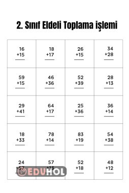 2 Sınıf Eldeli Toplama işlemi