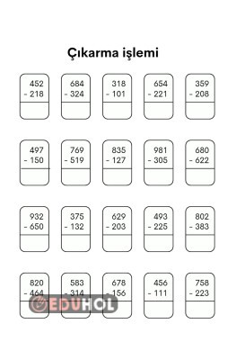 Çıkarma işlemi