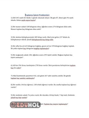 Toplam işlemi problemleri