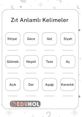 Zıt anlamlı kelimeler