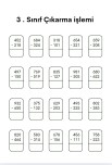 3. Sınıf Matematik Çıkarma işlemi