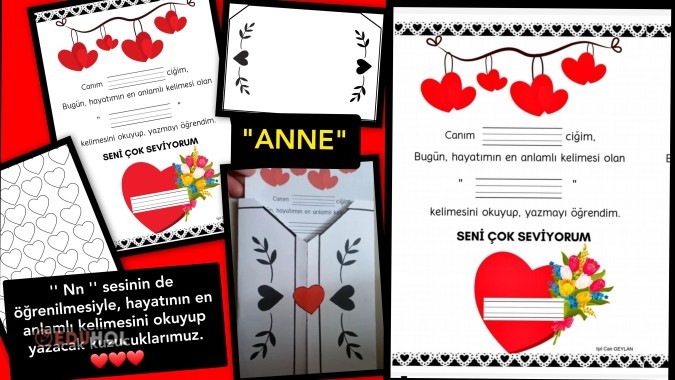 Anne Yazma Şablonu ve Zarfı 5