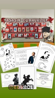 Cumhuriyet Bayramı Pano ve Boyama Sayfaları