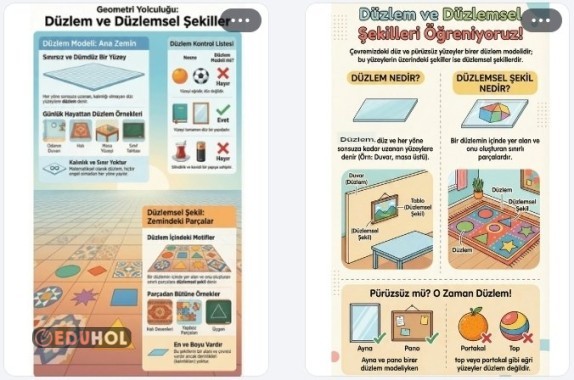 Düzlem konusunda afiş (pano görselleri)