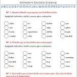 Alfabetik Sıralama ( Sözlük sıralaması )