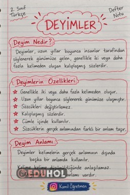 Deyimler Defter Notları ve Çalışma Kağıtları
