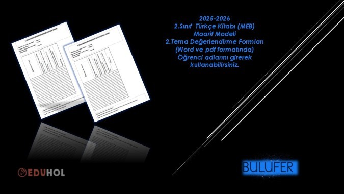 2025-2026 2. Sınıf Türkçe (MEB) 2. Tema Gözlem Formları (TYMM)