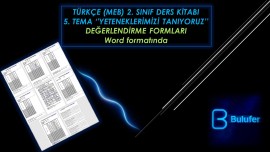Türkçe MEB Ders Kitabı 5.Tema Değerlendirme Formları (Word )