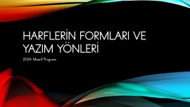Yeni Müfredat Harflerin Formları ve Yazım Yönleri