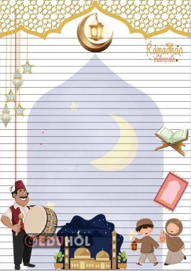 Ramazan temalı Dikte sayfası