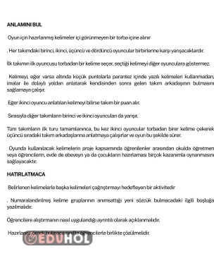ANLAMINI BUL VE HATIRLATMACA