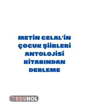 ÇOCUK ŞİİRLERİ ANTOLOJİSİ DERLEME