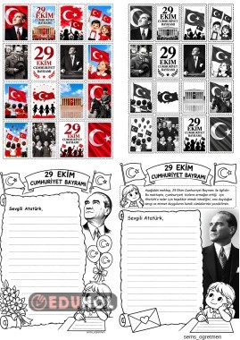 CUMHURİYET PULLARI VE ATAYA MEKTUP ŞABLONU