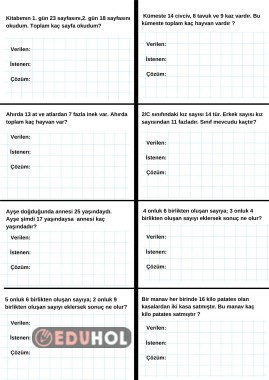 ELDELİ TOPLAMA PROBLEMLERİ