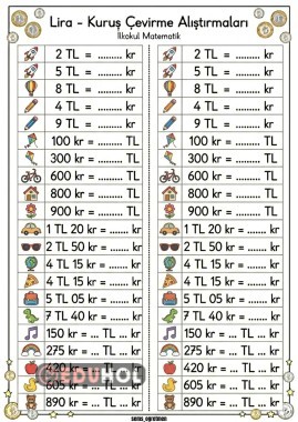 LİRA KURUŞ ALIŞTIRMALARI
