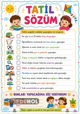 TATİLDE YAPACAKLARIM SÖZÜ