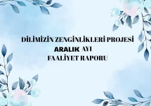 ARALIK AYI FAALİYET RAPORU