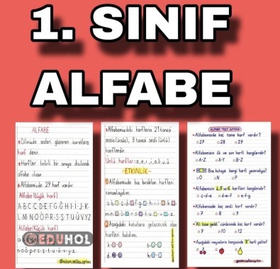 1.Sınıf Türkçe Alfabe Defter Sayfası