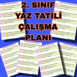 2.Sınıf Yaz Tatil Planı 2023 (6 Hafta)