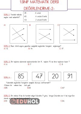 1.Sınıf Matematik Dersi Değerl... · Eduhol - Etkinlik İndir Oyun Oyna ...