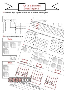4,5 ve 6 BASAMAKLI DOĞAL SAYILAR -2