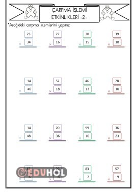 ÇARPMA İŞLEMLERİ ETKİNLİKLERİ-2-