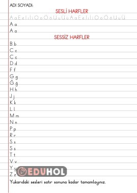 ÇİZGİLİ DEFTERE ALIŞTIRMA ETKİNLİĞİ 1