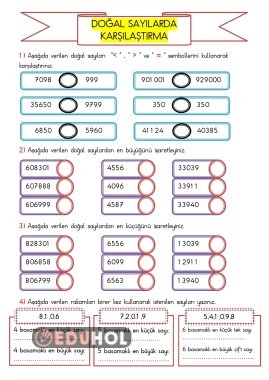 DOĞAL SAYILARDA KARŞILAŞTIRMA