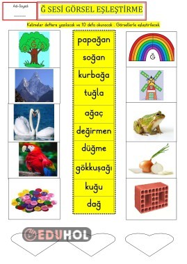 Ğ SESİ GÖRSEL EŞLEŞTİRME