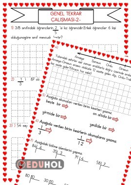 GENEL TEKRAR ÇALIŞMASI-2-(BÖLME.KESİRLER)