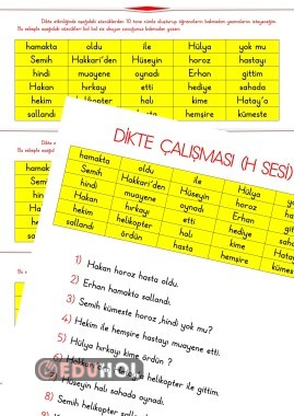 H SESİ DİKTE ÇALIŞMASI