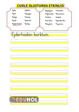 J SESİ CÜMLE OLUŞTURMA