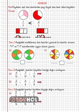 KESİRLER-11-(Paydaları Eşit Kesirleri Karşılaştırma)