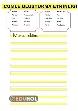 M SESİ CÜMLE OLUŞTURMA