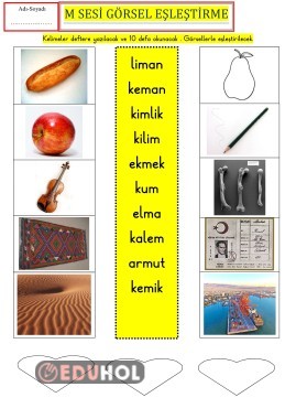 M SESİ GÖRSEL EŞLEŞTİRME