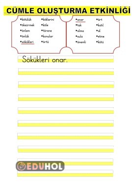 Ö SESİ CÜMLE OLUŞTURMA