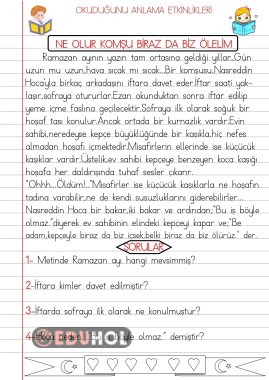 OKUDUĞUNU ANLAMA ÇALIŞMALARI 10