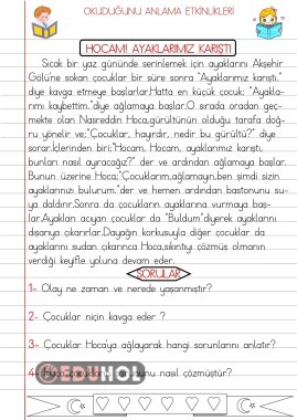 OKUDUĞUNU ANLAMA ÇALIŞMALARI 12