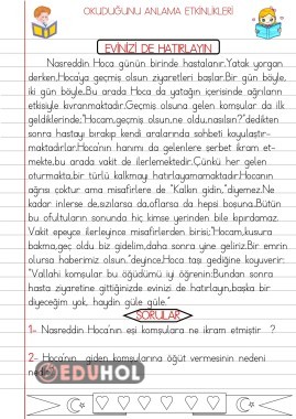 OKUDUĞUNU ANLAMA ÇALIŞMALARI 14