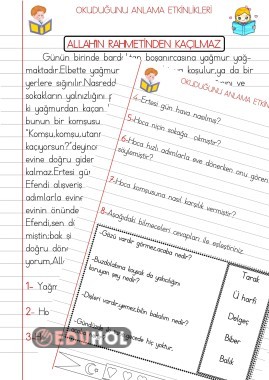 OKUDUĞUNU ANLAMA ÇALIŞMALARI 19