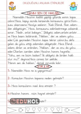 OKUDUĞUNU ANLAMA ETKİNLİKLERİ 14