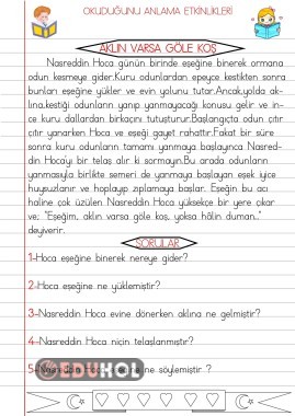 OKUDUĞUNU ANLAMA ETKİNLİKLERİ 16