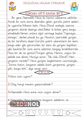 OKUDUĞUNU ANLAMA ETKİNLİKLERİ 17