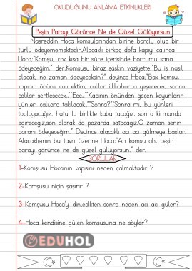 OKUDUĞUNU ANLAMA ETKİNLİKLERİ 23