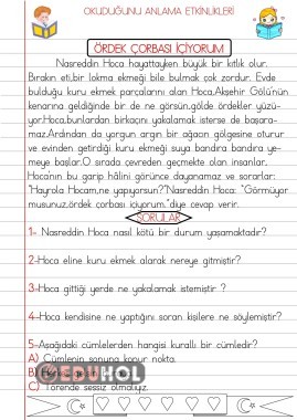 OKUDUĞUNU ANLAMA ETKİNLİKLERİ 24