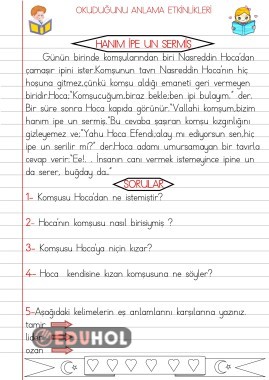 OKUDUĞUNU ANLAMA ETKİNLİKLERİ-32-